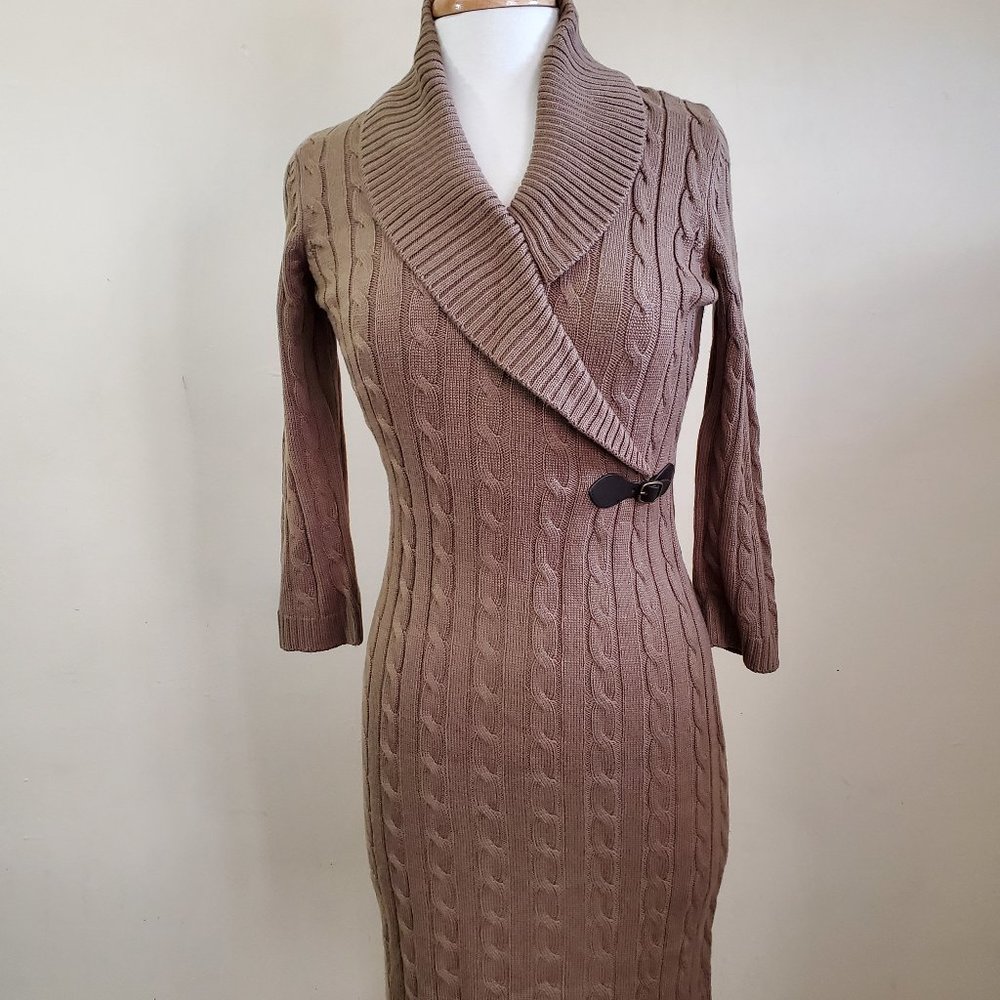 Calvin Klein tan sweater dress